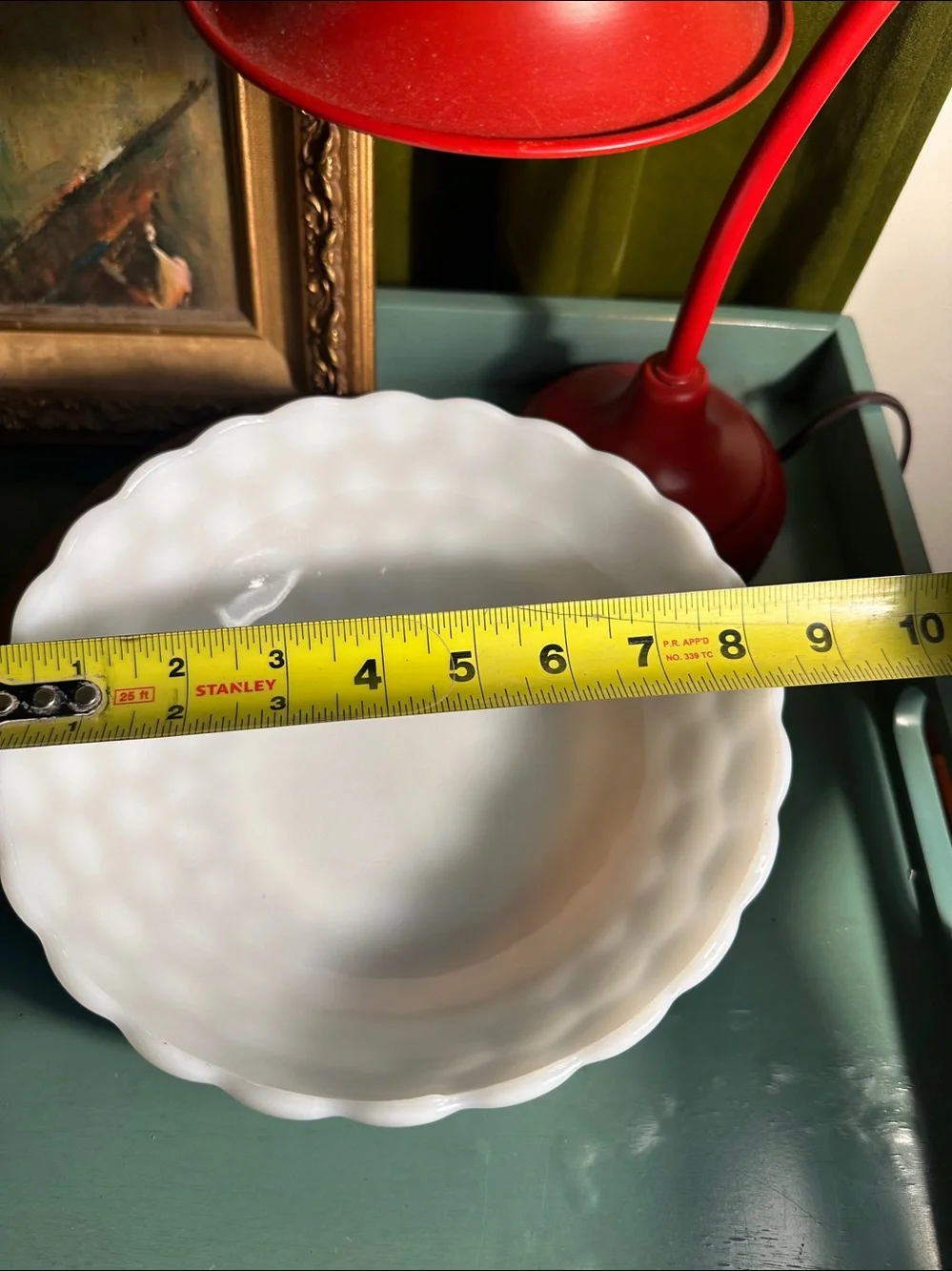 Vintage Midcentury Anchor Hocking White Milk Glass Bubble Bowl